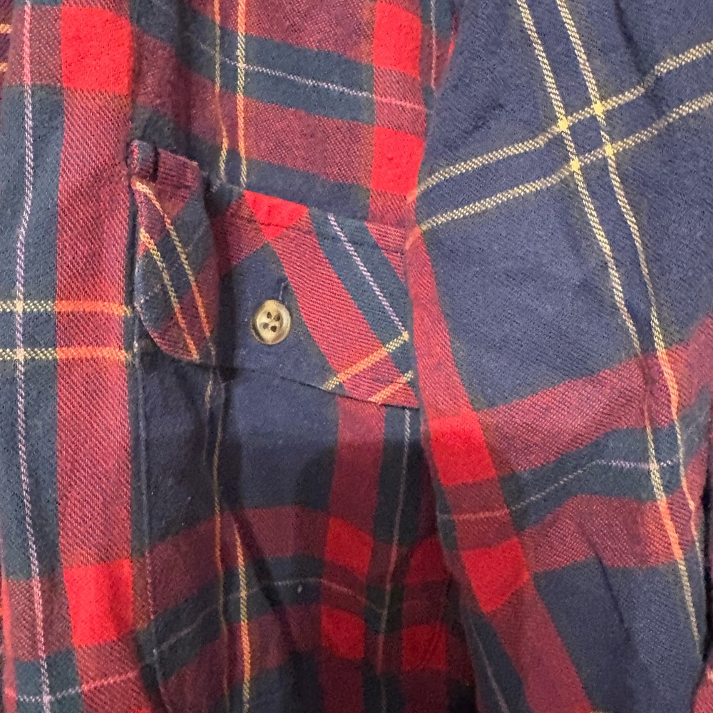 Red and Blue Plaid flannel - Picture 5 of 6